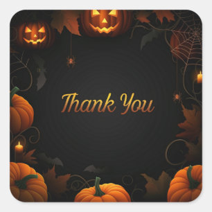 Sticker Carré Halloween "Merci"