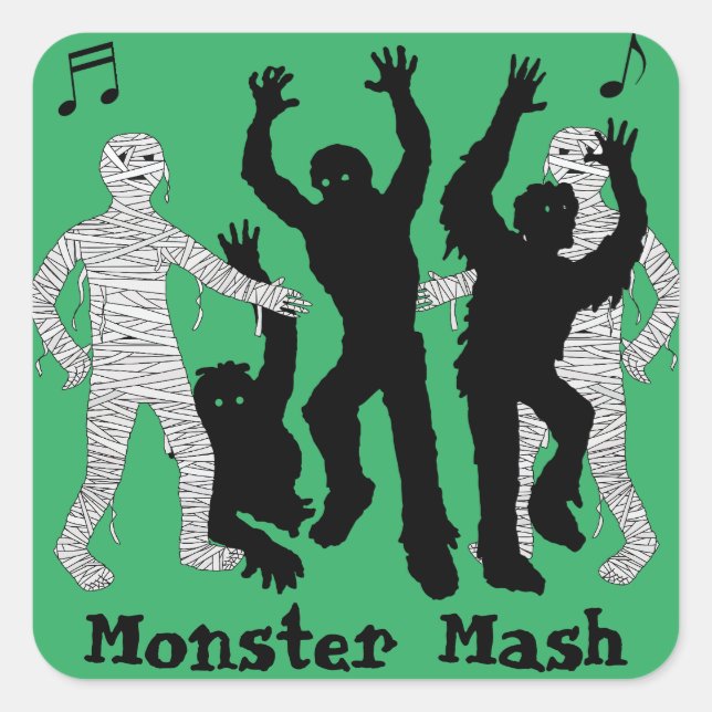 Sticker Carré Halloween Monster Mash Dance Party (Devant)