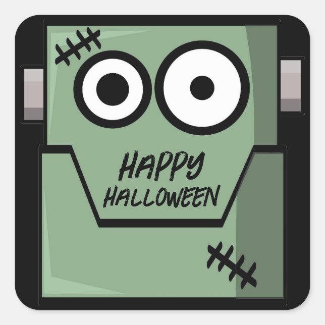 Sticker Carré Halloween monstre de Frankenstein (Devant)