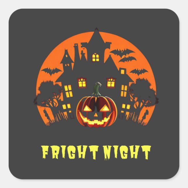 Sticker Carré Halloween nocturne (Devant)