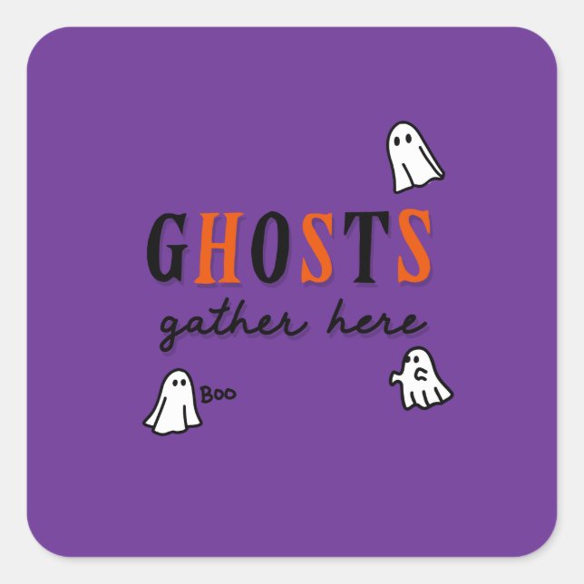 Sticker Carré Halloween Personnalisé Whimsical Funny moderne vio (Devant)