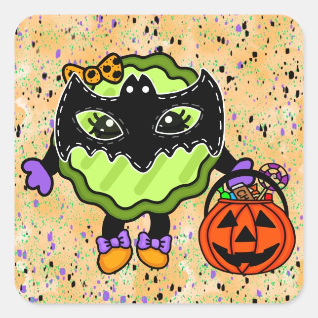 Sticker Carré Halloween Pickle | Vacances (Devant)