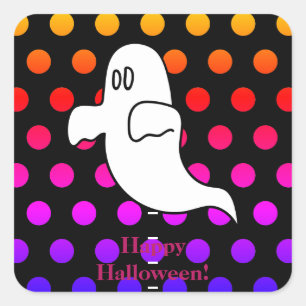 Sticker Carré Halloween pour les enfants fantômes