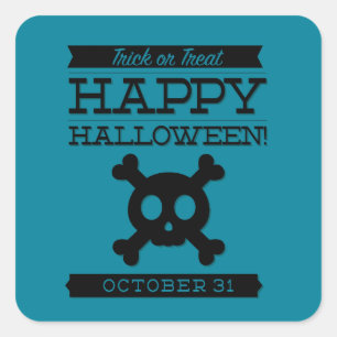 Sticker Carré Halloween rétro typographique