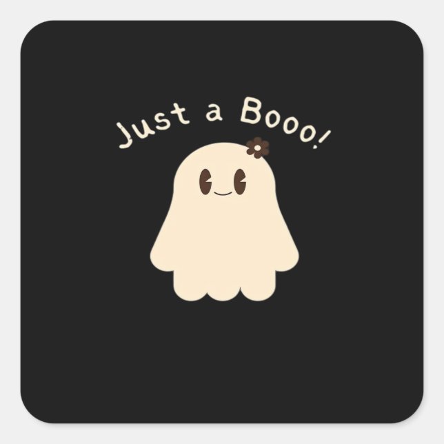 Sticker Carré Halloween Simplement Un Boo - Joli Boo - Tricot Ou (Devant)