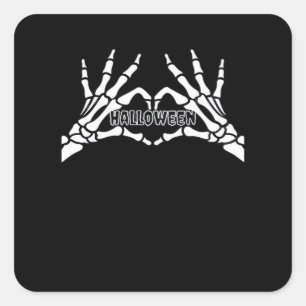 Sticker Carré Halloween - Skeleton Hands Heart