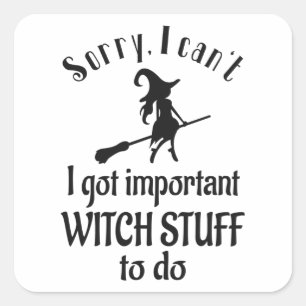 Sticker Carré Halloween sorcières femmes Drôle Dit Cadeau