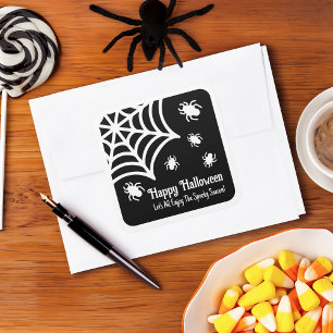 Sticker Carré Halloween Spiderweb personnalisé