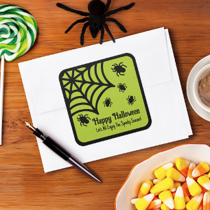 Sticker Carré Halloween Spiderweb personnalisé