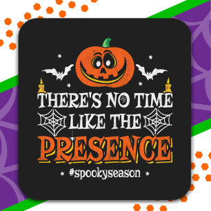 Sticker Carré Halloween Spirit Citrouille Éffrayant Funny Hallow