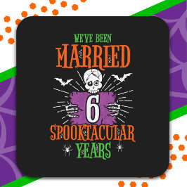 Sticker Carré Halloween Spooktacular 6e anniversaire de mariage