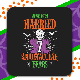 Sticker Carré Halloween Spooktacular 7e anniversaire de mariage