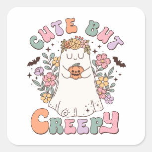Sticker Carré Halloween sympa mais Déplaisant