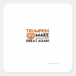 Sticker Carré Halloween Trumpkin Funny - Costume Maga Classique 