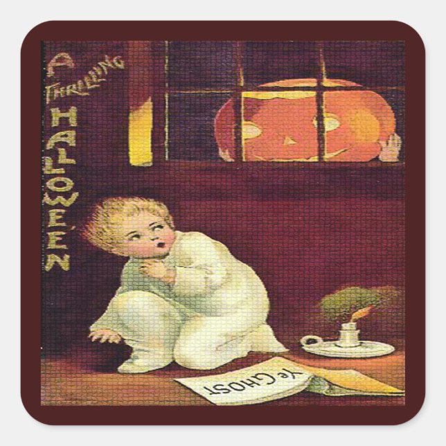 Sticker Carré Halloween vintage (Devant)