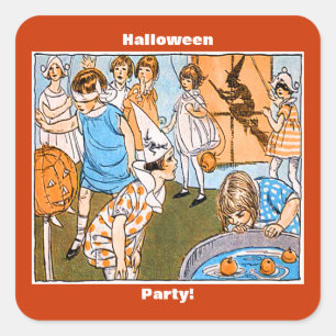 Sticker Carré Halloween vintage pour les enfants