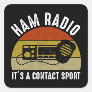 Sticker Carré Ham Radio - C'est un sport de contact