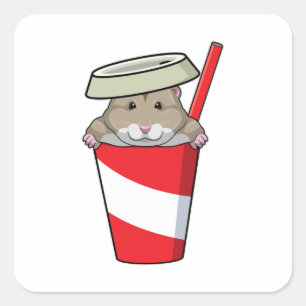 Sticker Carré Hamster