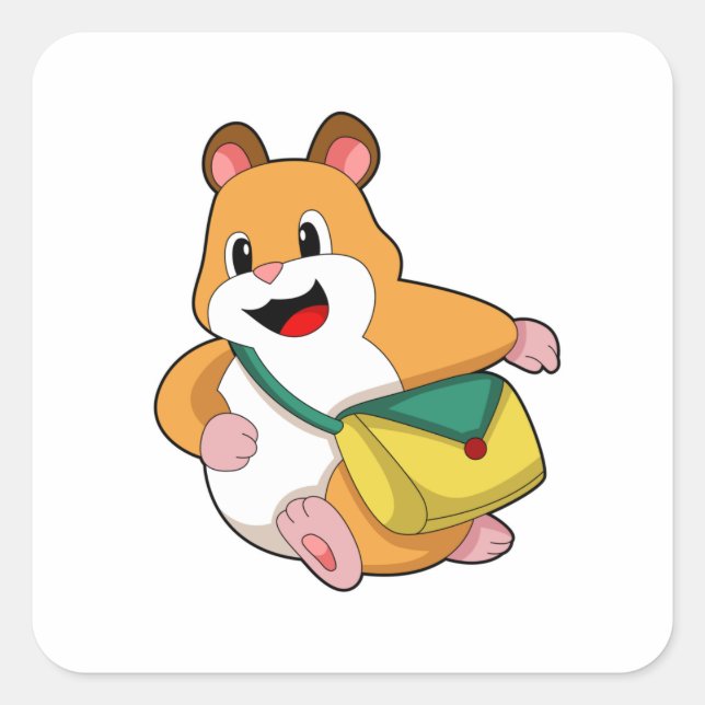 Sticker Carré Hamster avec sac.PNG (Devant)