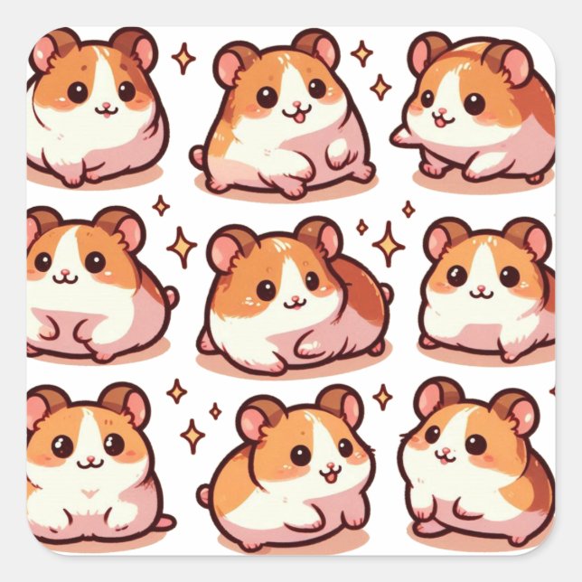 Sticker Carré Hamsters partie 2 (Devant)