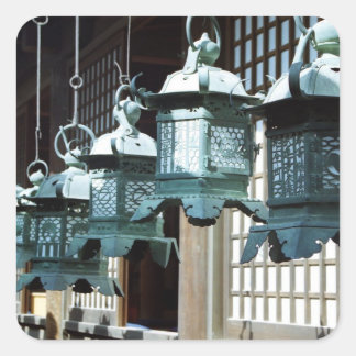 Sticker Carré Hanging Lanterns - Kasuga Taisha, Nara, Japan