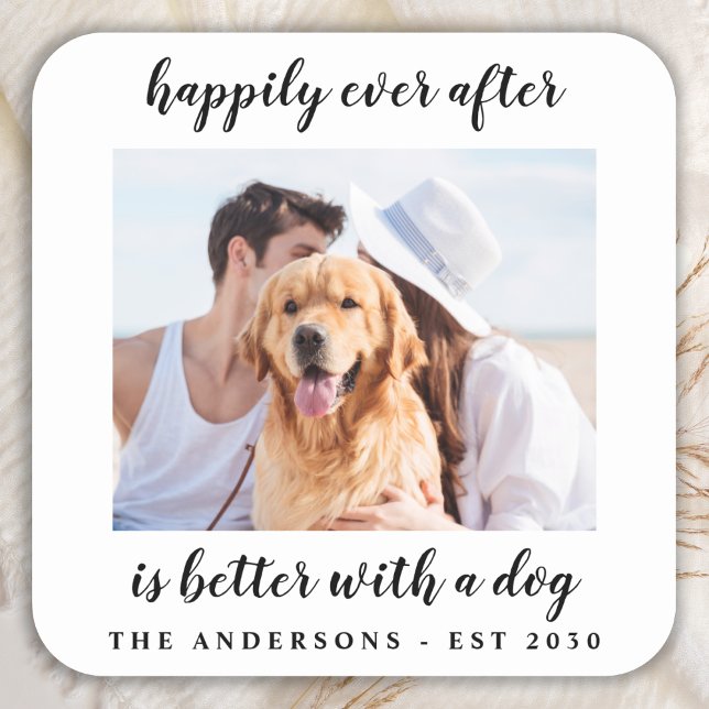 Sticker Carré Happily Ever After Photo Wedding (Créateur téléchargé)
