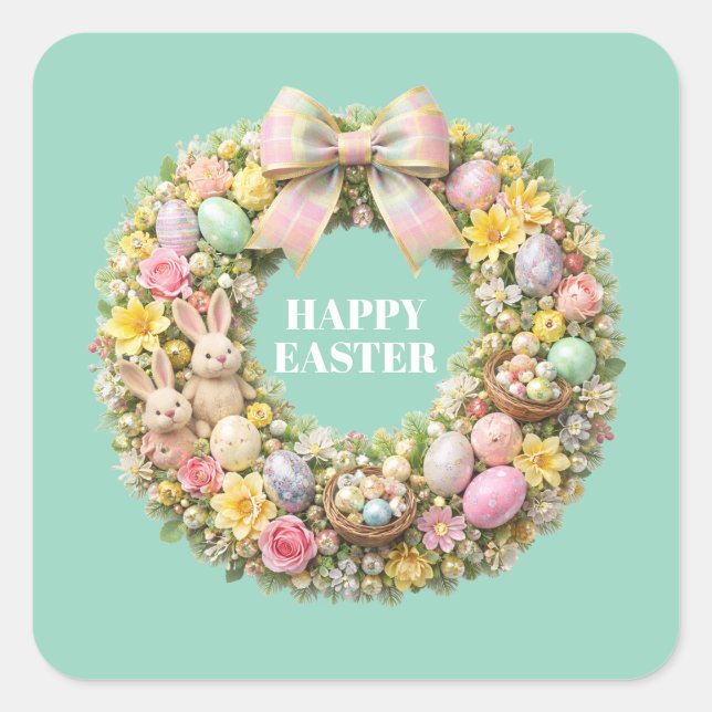 STICKER CARRÉ HAPPY EASTER (Devant)
