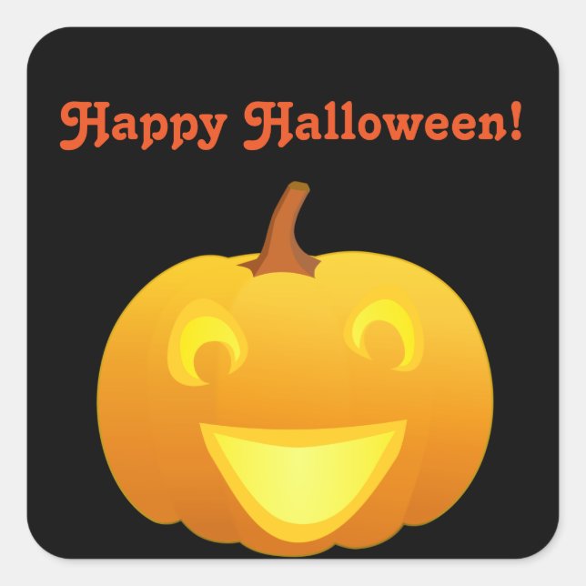Sticker Carré Happy Halloween (Devant)