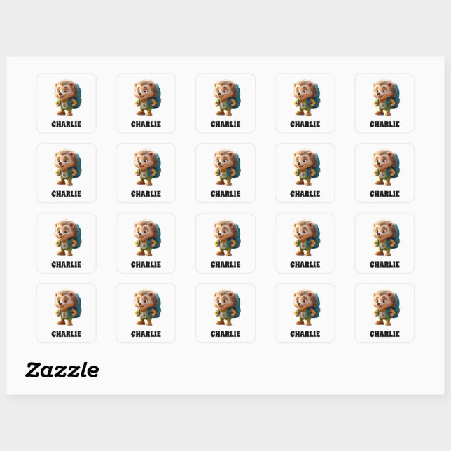 Sticker Carré Happy Hedgehog (Feuille)