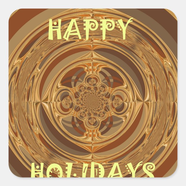 Sticker Carré Happy Holidays Circle Art Print/Design (Devant)