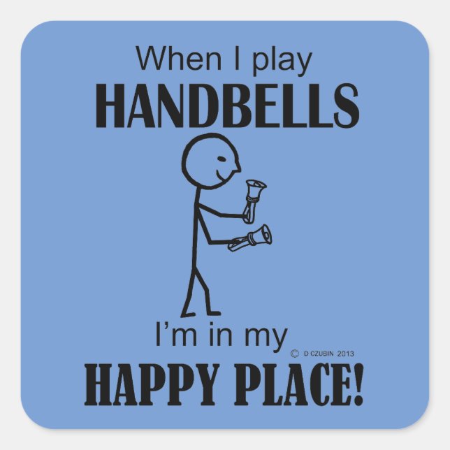 Sticker Carré Happy Place Handbells (Devant)