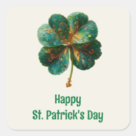 Sticker Carré Happy St. Patrick’s Day Elegant Shamrock