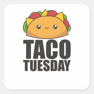 Sticker Carré Happy Taco Tuesday - Mexican Food