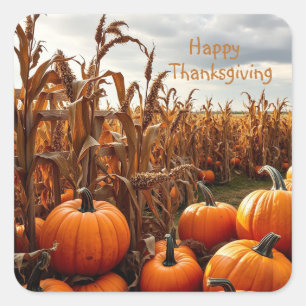 Sticker Carré Happy Thanksgiving