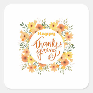 Sticker Carré Happy Thanksgiving