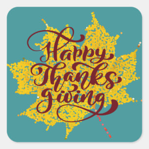 Sticker Carré Happy Thanksgiving