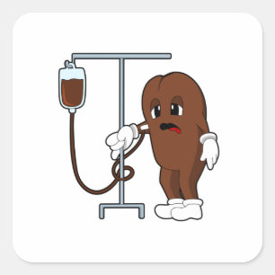 Sticker Carré Haricot de café avec pot de café