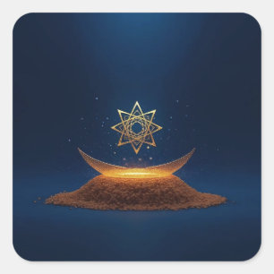 Sticker Carré Harmonie Dorée – La Résonance Divine du Shree Yant
