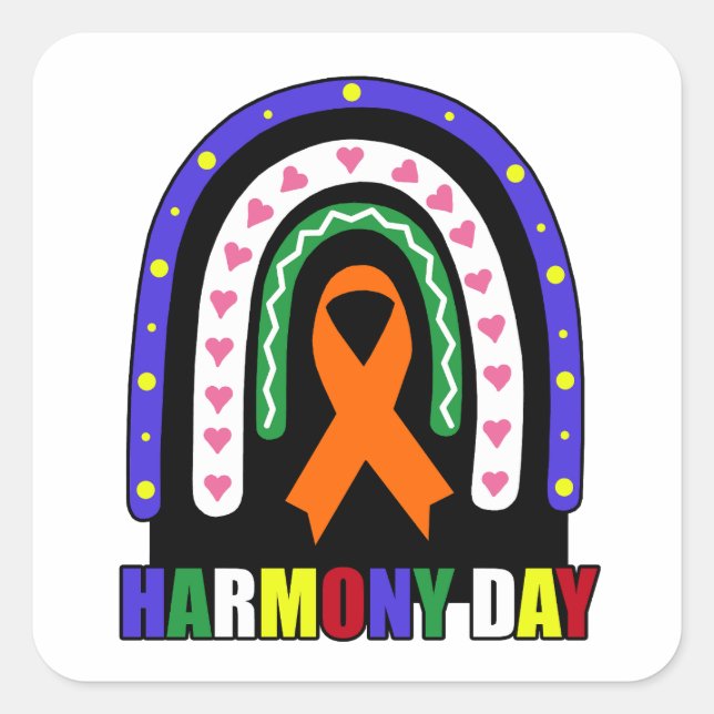 Sticker Carré Harmony Day Australie (Devant)