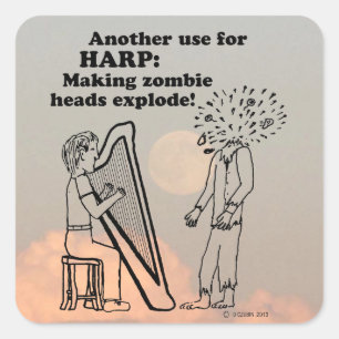 Sticker Carré Harp Zombie Explosé