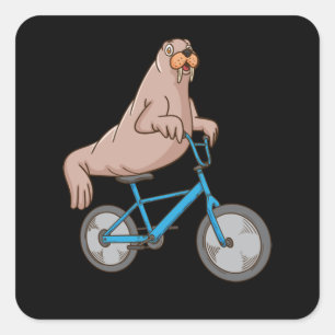 Sticker Carré Harpe Seal Lover Ocean Bicyclette équitation Sea 