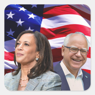Sticker Carré Harris Waltz 2024 - Kamala Harris Tim Waltz