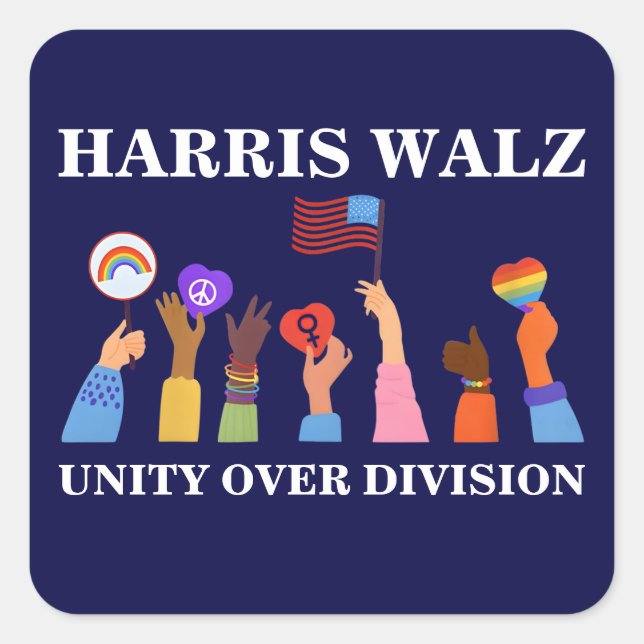 Sticker Carré Harris Waltz 2024 Unité sur division (Devant)