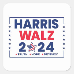 Sticker Carré Harris Walz 2024 Harris Walz
