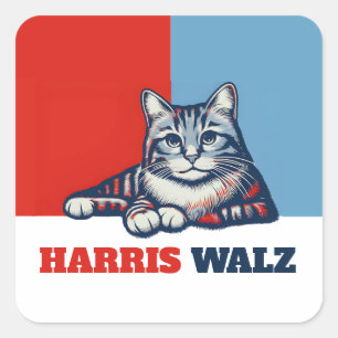 Sticker Carré Harris Walz 2024 Manifestement Chat