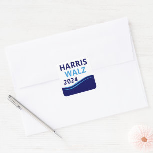 Sticker Carré Harris Walz 2024 pour le président Blue Wave