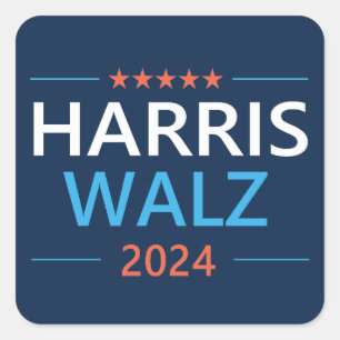 Sticker Carré Harris Walz 2024 pour Président