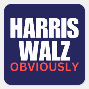 Sticker Carré Harris Walz ÉVIDEMMENT Harris Walz 2024 Évidemme