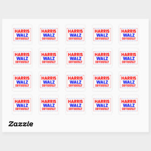 Sticker Carré Harris Walz évidemment Kamala Harris pour le prési