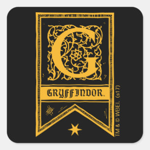 Sticker Carré Harry Potter Bannière Monogramme Gryffindor